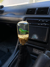 Load image into Gallery viewer, 4 inch hex with Mini T-Rex and a gold flake base Custom Shift