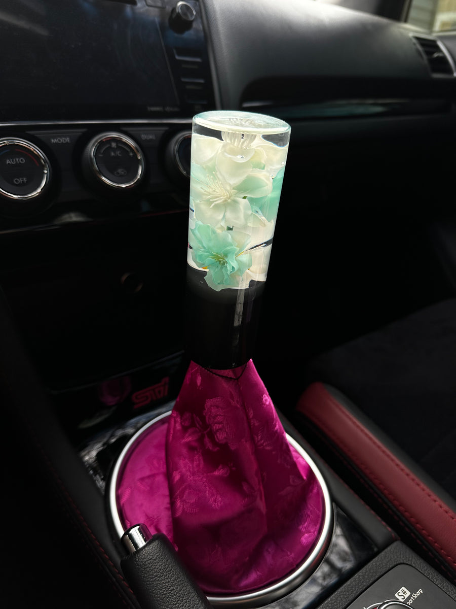 Blue and White Flower Shift Knob Custom Shift