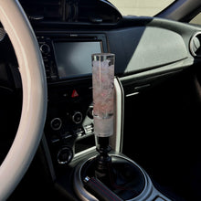Load image into Gallery viewer, Shift Knob with Light Pink Flowers and a Sparkly Base Custom Shift