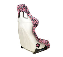 Load image into Gallery viewer, NRG Prisma Savage Pink Leopard Seat with a Pearlized Back Medium