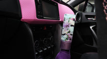 Load image into Gallery viewer, Cylinder shift knob with mulit-colored flowers and a lavender base