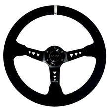 Load image into Gallery viewer, Suede Deep Dish Heart Release Steering Wheel Custom Shift