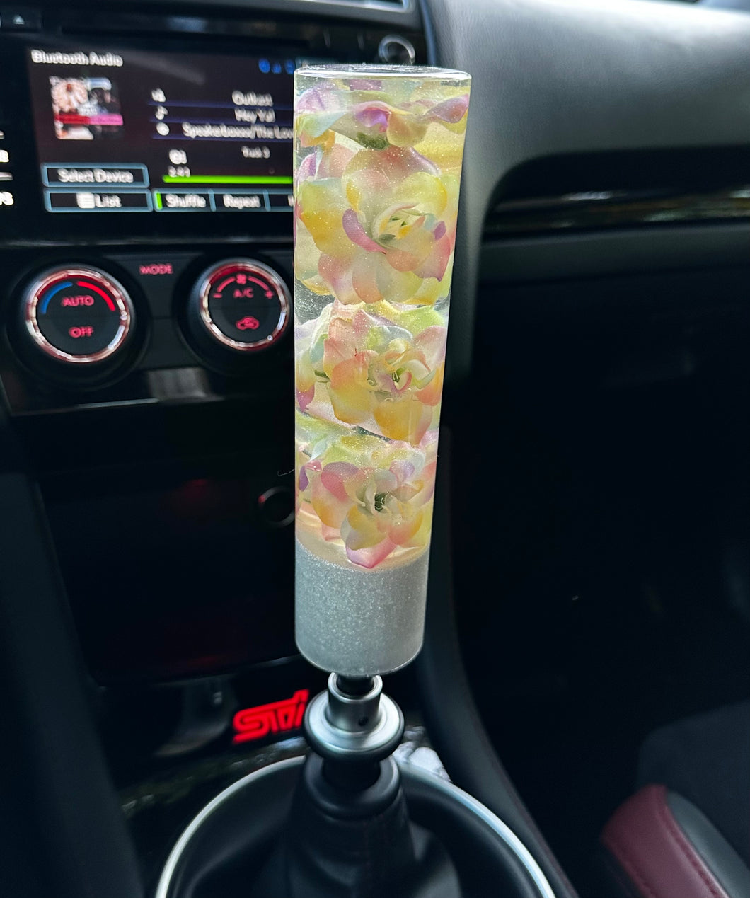 Pastel Rainbow Flower Shift Knob Custom Shift