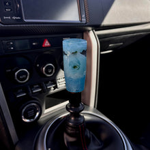 Load image into Gallery viewer, Shift Knob with Blue Flowers and a Sparkly Blue Base Custom Shift
