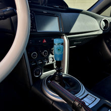 Load image into Gallery viewer, Shift Knob with Blue Flowers and a Sparkly Blue Base Custom Shift
