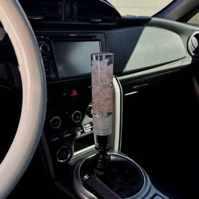 Shift Knob with Light Pink Flowers and a Sparkly Base Custom Shift