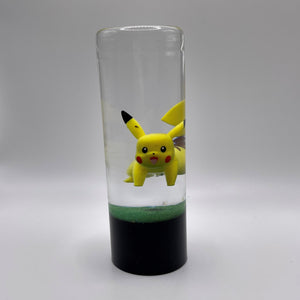 5" Shift knob with Pokémon and a black base with green glitter Custom Shift