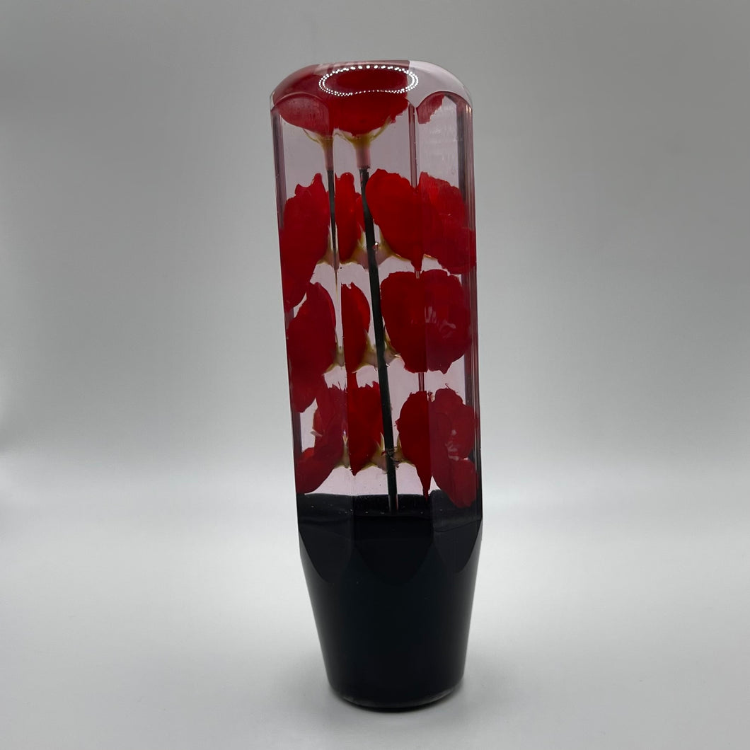 Red Cherry Blossoms with a Black Base Shift Knob Custom Shift