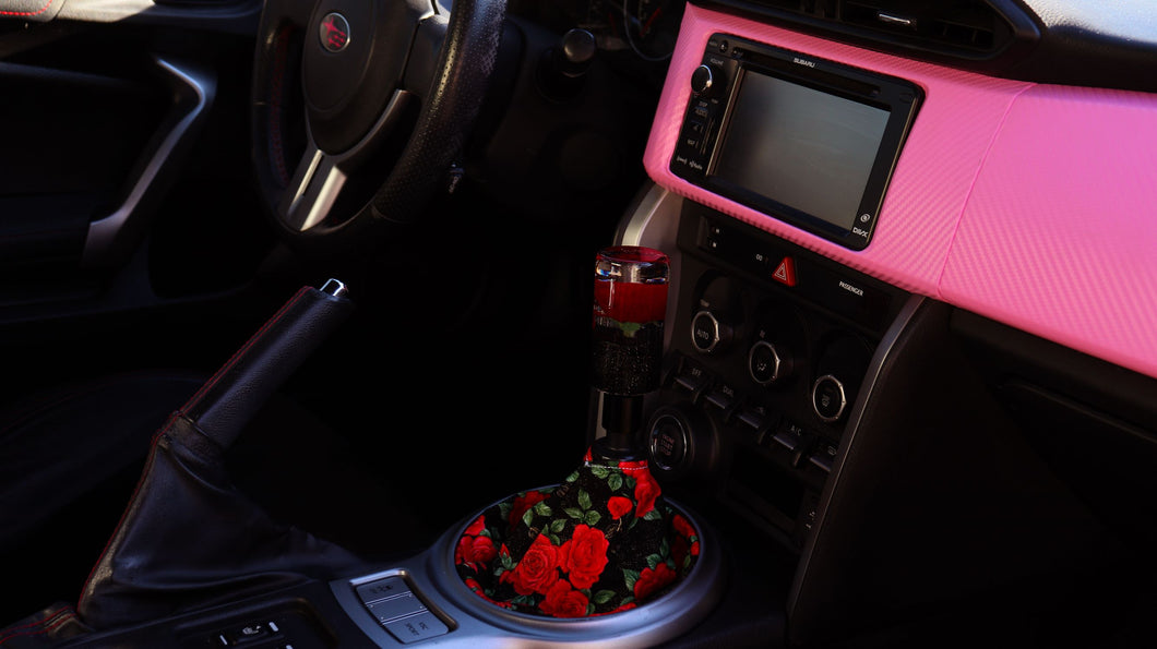 Red Roses with Black and Gold Accents Shift Boot