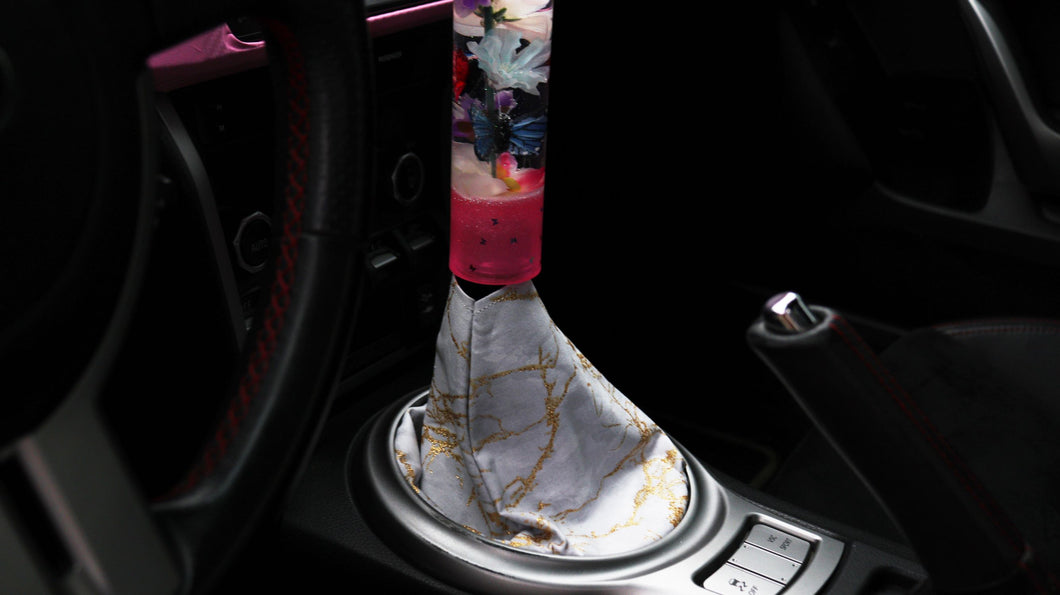 White and Gold Marble Shift Boot Custom Shift