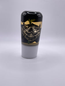 Oni-mask with Black Flowers Shift Knob Custom Shift