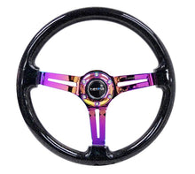 Load image into Gallery viewer, NRG- Reinforced Steering Wheel with Slotted Neo Chrome Spokes and a Multi-Colored Flake Grip
