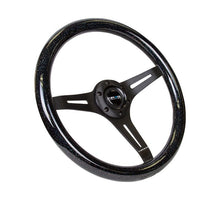 Load image into Gallery viewer, NRG- Wood Grain Steering Wheel 3 Black Spokes with Black Sparkle Grip

