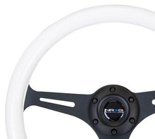 Load image into Gallery viewer, NRG Steering Wheel with Black Spokes and a White Glowing Grip
