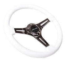 Load image into Gallery viewer, NRG Steering Wheel with Metallic Black Spokes and a White Grip
