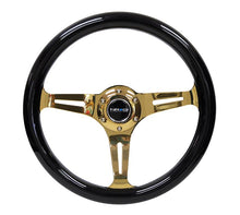 Load image into Gallery viewer, NRG Steering Wheel with Gold Spokes and a Black Grip
