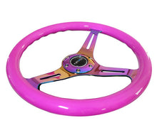 Load image into Gallery viewer, NRG Steering Wheel with Neo Chrome Spokes and a Neon Purple Grip
