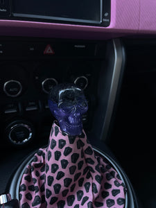 Skull shift knob with spiders and purple base Custom Shift