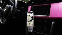 Load image into Gallery viewer, 6 inch hex with white cherry blossoms and a neon butterfly glitter Custom Shift
